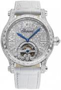 Chopard Dameklokke 274462-1001 Happy Sport Diamantsmykket/Lær Ø42 mm