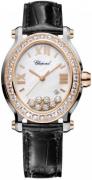 Chopard Dameklokke 278546-6002 Happy Sport Hvit/Lær 34x31 mm