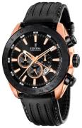 Festina Herreklokke F16900-1 Sport Sort/Lær Ø44 mm