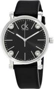 Calvin Klein Dameklokke K3B231C1 Cogent Sort/Lær Ø36 mm