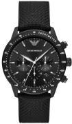 Emporio Armani Herreklokke AR11453 Mario Chrono Sort/Tekstil Ø43 mm