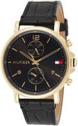 Tommy Hilfiger Herreklokke 1710417 Sort/Lær Ø44 mm