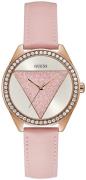 Guess Dameklokke W0884L6 Tri Glitz Rosa/Lær Ø36.5 mm