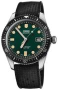 Oris Herreklokke 01 733 7720 4057-07 4 21 18 Diving Grønn/Gummi Ø42