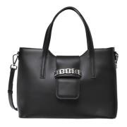 Black leather shoulder bag