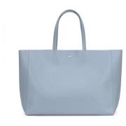 Leather Tote Wide Nappa Light Blue