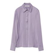 Slim Fit Button Up Top - Flytende Viskose Skjorter Bluser