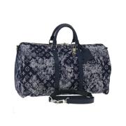 Pre-owned Svart lerret Louis Vuitton Keepall