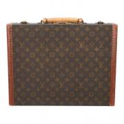 Pre-owned Brunt lerret Louis Vuitton veske