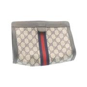Pre-owned Navy Canvas Gucci Clutch