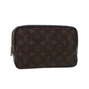 Pre-owned Brunt lerret Louis Vuitton toalettpose