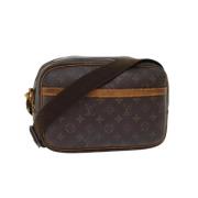 Pre-owned Brunt lerret Louis Vuitton skuldervesker