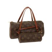 Pre-owned Brunt lerret Louis Vuitton sommerfugl