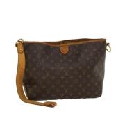 Pre-owned Brunt lerret Louis Vuitton skuldervesker