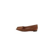 Pre-owned Brunt skinn Sergio Rossi Flats