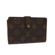 Pre-owned Brunt lerret Louis Vuitton lommebok