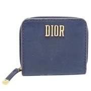 Pre-owned Marineblå skinn Dior lommebok