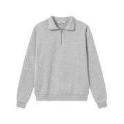 Snow Mélange/White Half-Zip Crew Sweatshirt