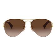 Brown Gradient Metal Sunglasses