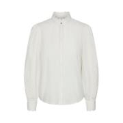 Bomullsskjorte med Små Rysjer - Hvit