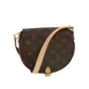 Pre-owned Brunt lerret Louis Vuitton skuldervesker