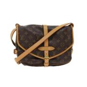 Pre-owned Brunt lerret Louis Vuitton skuldervesker