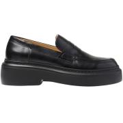 Juni Loafer - svart skinn / svart såle