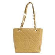 Pre-owned Brunt skinn Chanel Tote