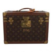 Pre-owned Brunt lerret Louis Vuitton reiseveske