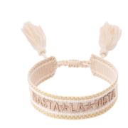Woven Friendship Bracelet Hasta La Vista Light Sand W/Gold