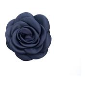 Satin Rose Hair Claw Navy Blue