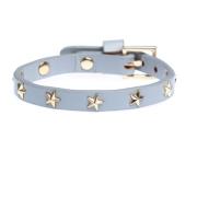 Leather Star Stud Bracelet Mini Light Grey
