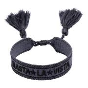 Woven Friendship Bracelet - Hasta LA Vista Dark Grey