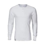 Hvit Ribbestrikket T-Skjorte
