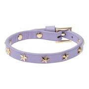 Leather Star Stud Bracelet Lavendel