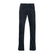 Marineblå Skjerf-Detalj Straight-Leg Jeans