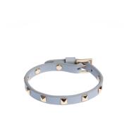 Leather Stud Bracelet Mini Dusty Blue