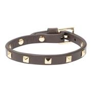 Leather Stud Bracelet Mini Soft Brown