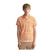 Oransje Gant Floral Print Pique T-Skjorte