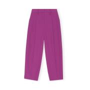 Purple Ganni Summer Suiting Relaxed Pleated Pants Bukser Jeans