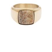 Signet Ring Mini Gold W/Sand Marble