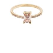 Single Baguette Ring W/Crystals Champagne