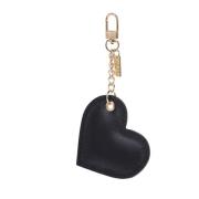 Leather Heart Charm Black Nappa W/Gold