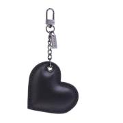 Leather Heart Charm Black Nappa W/Gunmetal