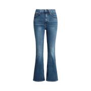 Stretch Crop Jeans - Denimblå