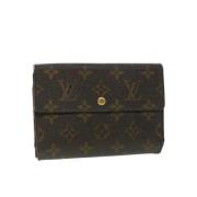 Pre-owned Brunt lerret Louis Vuitton lommebok