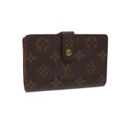 Pre-owned Brunt lerret Louis Vuitton lommebok