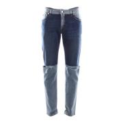 Slim-Fit Bicolor Broken Jeans