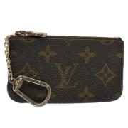 Pre-owned Brunt lerret Louis Vuitton lommebok