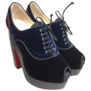 Pre-owned Svart floyel Christian Louboutin stovler